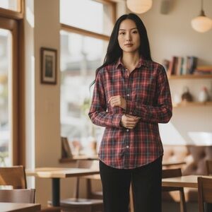 Frank & Eileen Red and Blue Plaid Shirt - Barry size Small